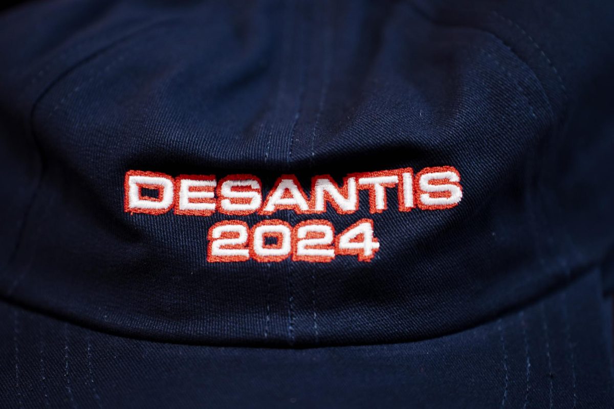 Ron DeSantis merchandise displayed at the 2024 Iowa Republican Caucus, Memorial Union, Jan. 15, 2024.