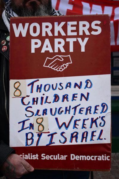 A sign at a protest in Ireland.