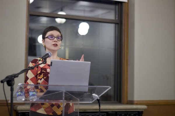 Ana Lívia Agostinho, a professor of linguistics at the Federal University of Santa Catarina in Brazil, spoke at the Memorial Union Wednesday on the re-emergence of Afro-Creole languages in the Portuguese islands of São Tomé and Príncipe. 
