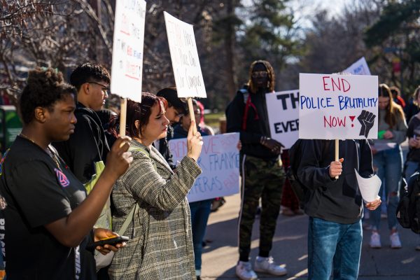 Students from across campus come to show support to Dariq Myles demanding the firing of ISUPD officer Frankie Contreras on Feb. 1, 2024 by Parks Library.