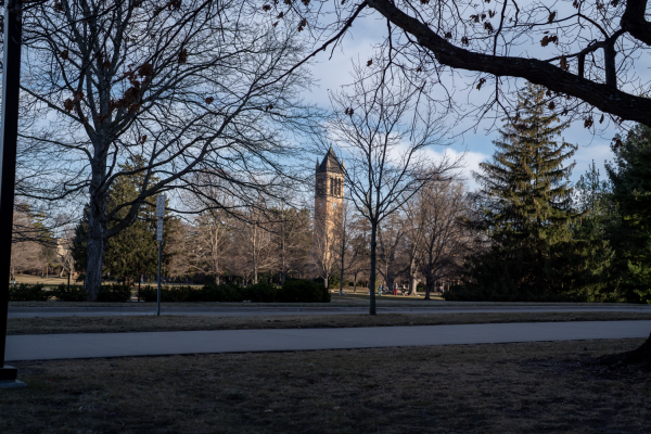 The Campanile on the campus of Iowa State University on Feb. 24, 2024.