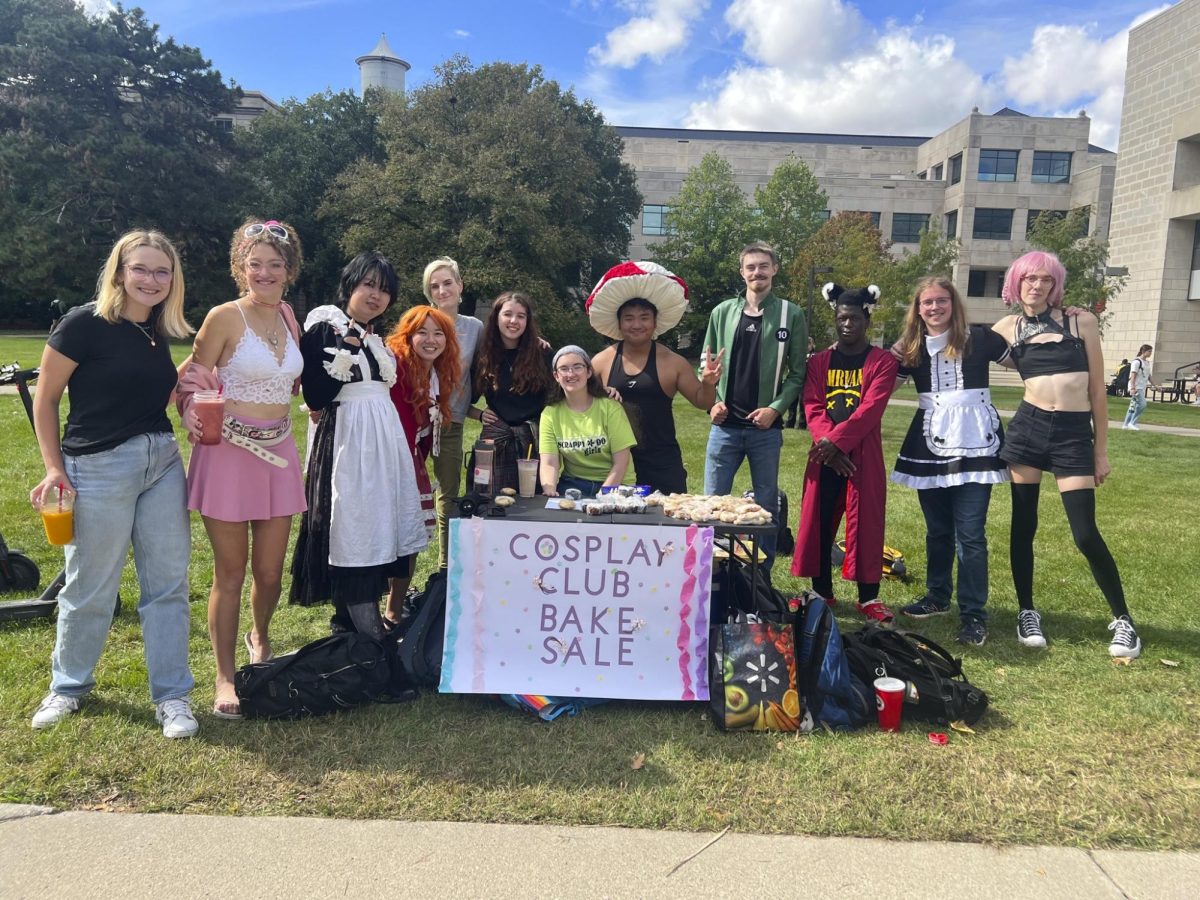 Members+of+Cosplay+Club+at+the+clubs+bake+sale+in+fall+2023.