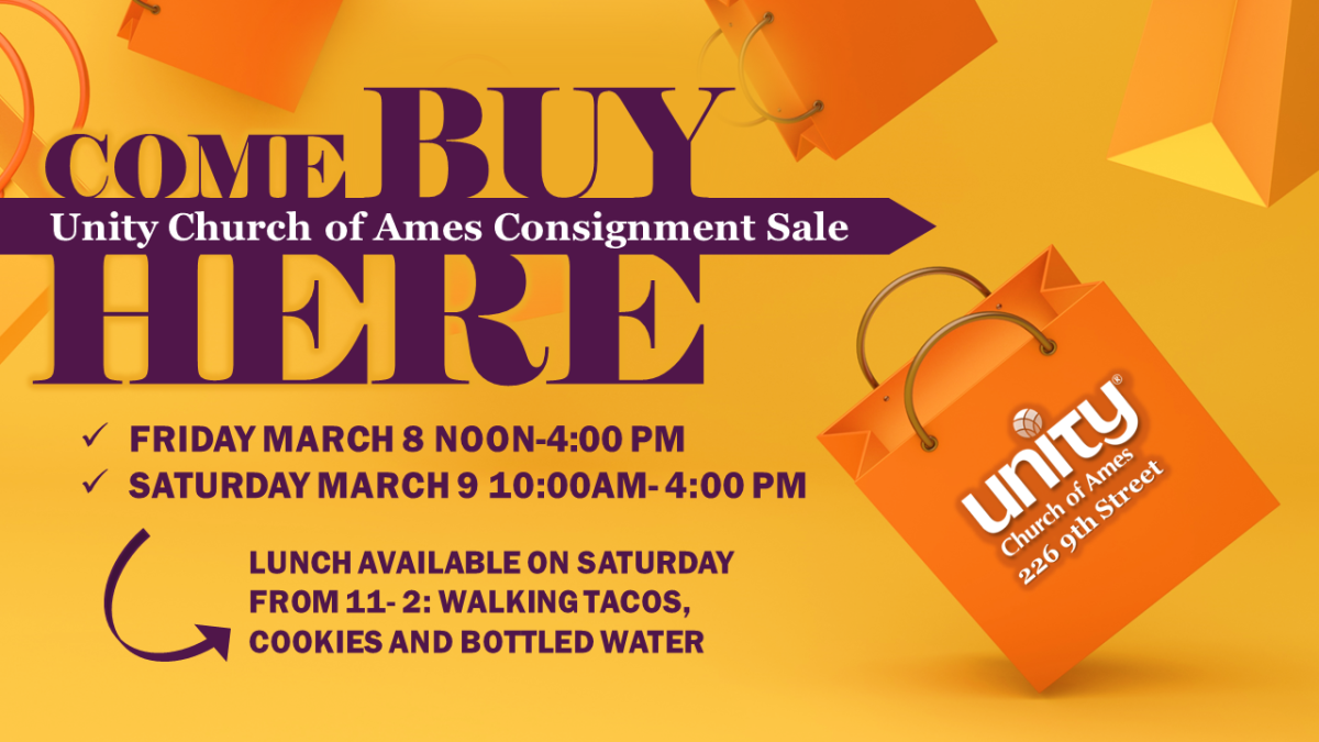 The Unity Church in Ames will be having a consignment sale on Friday and Saturday.