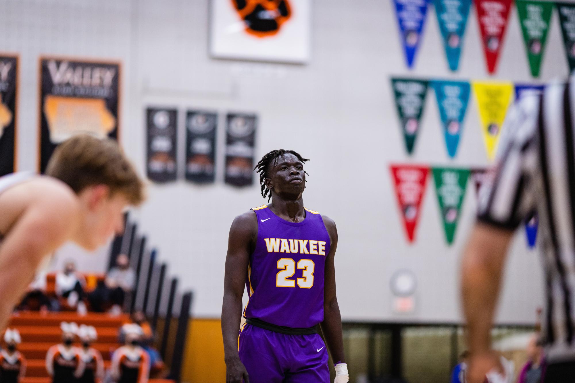 Waukee sophomore Omaha Biliew, takes a breath before shooting a free throw in a game against Valley High School, West Des Moines, Iowa, Jan. 19, 2021.
