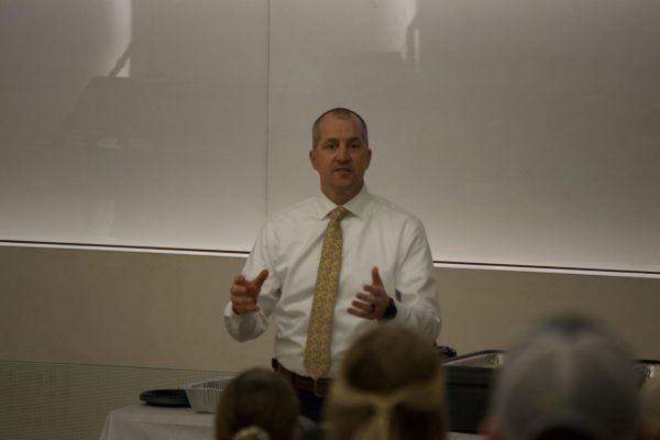 Iowa Secretary of Agriculture Mike Naig spoke about agriculture to the American Society of Agricultural and Biological Engineers club on April, 2 in Sukup Hall.