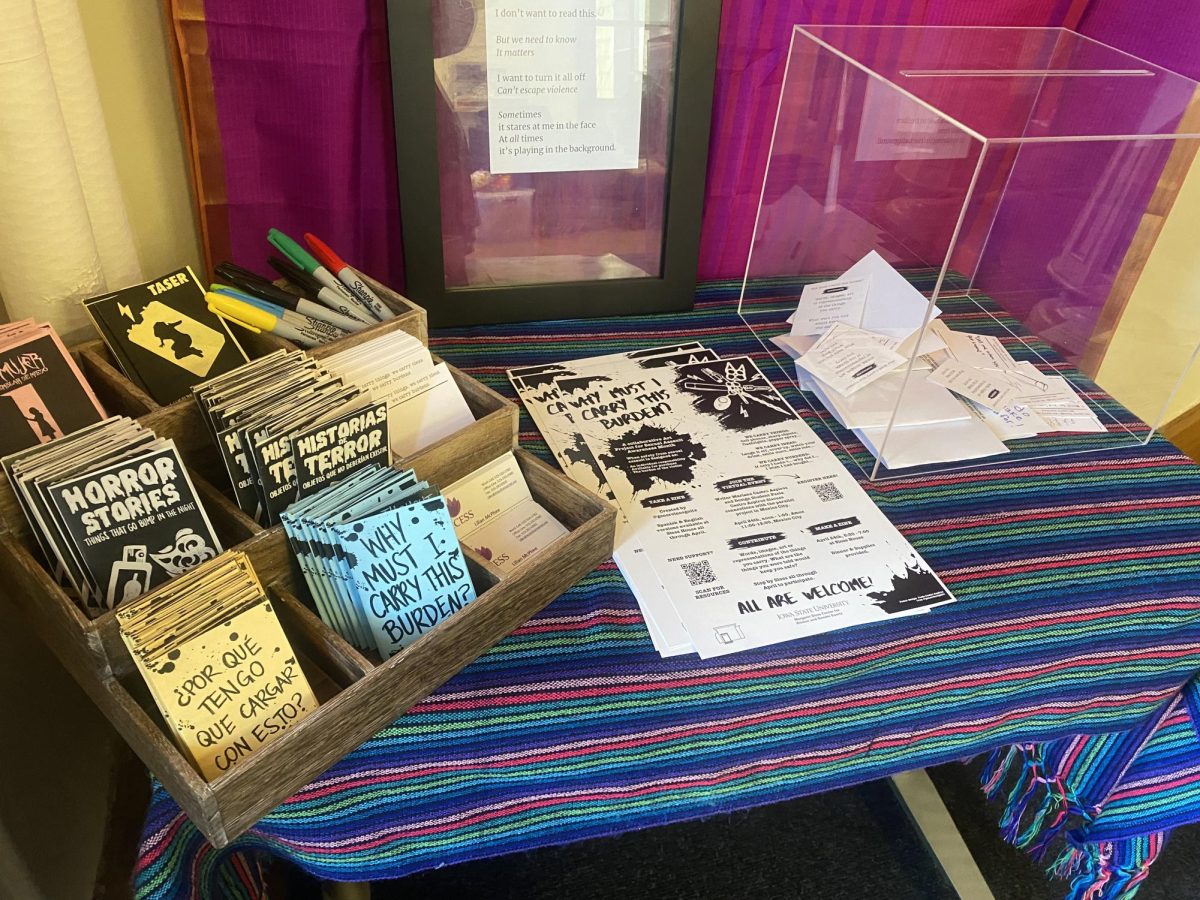 The zine display at the Sloss House. 
