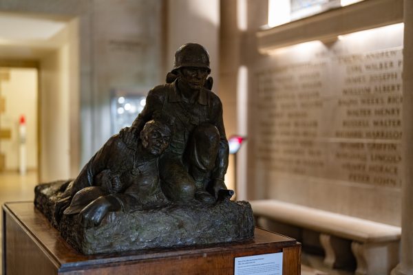 Men of Two Wars memorial structure located in the Gold Star Hall, Memorial Union, July 10, 2024.