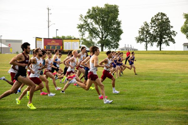 Men 6k race begins at the Cyclone Preview Cross Country meet, Iowa State University Cross Country Course, Aug. 30, 2024.