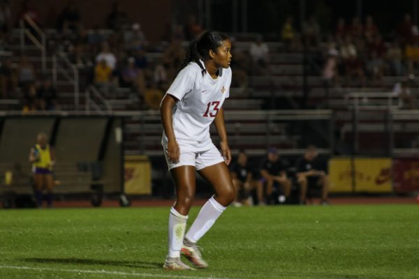 Nicolasa Jacobs waits for the ball to be passed to her at the Iowa State vs. University of Northern Iowa match, Cyclones Sports Complex, Aug. 25, 2024. 