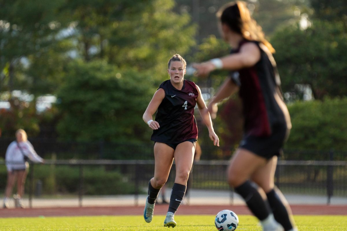 Ella Zimmerman (4) looking to pass to her teammate during the Iowa State vs. UCF match, Cyclone Sports Complex, Sept. 19, 2024.