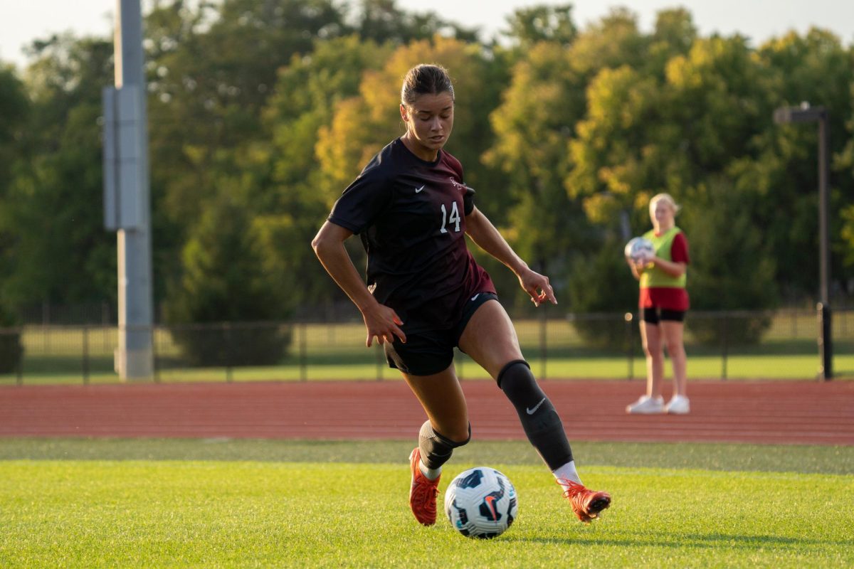 Lauren Hernandez settling the ball during the Iowa State vs. UCF match, Cyclone Sports Complex, Sept. 19, 2024.