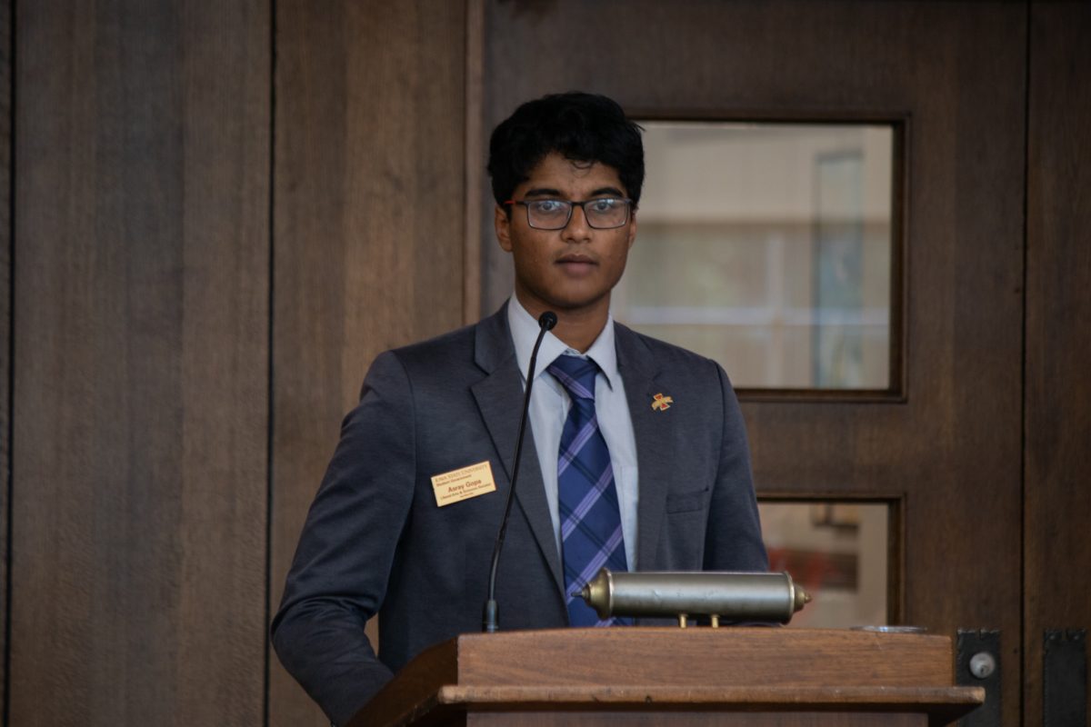 Sen. Asray Gopa spoke at Student Government on Sep. 18, 2024. 