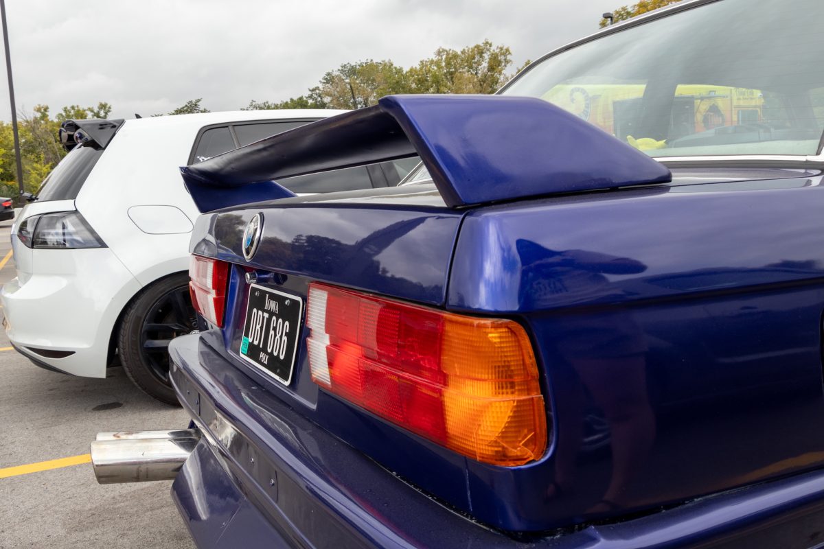 A purple BMW E30 showcased at the ISU Car Club Show, Ames, Iowa, Sept. 14, 2024.