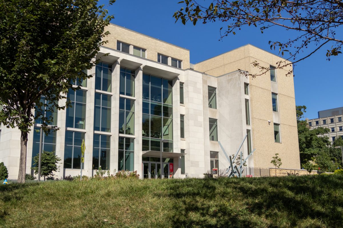 The exterior of the Gerdin Business Building, Sept. 15, 2024, Ames, Iowa