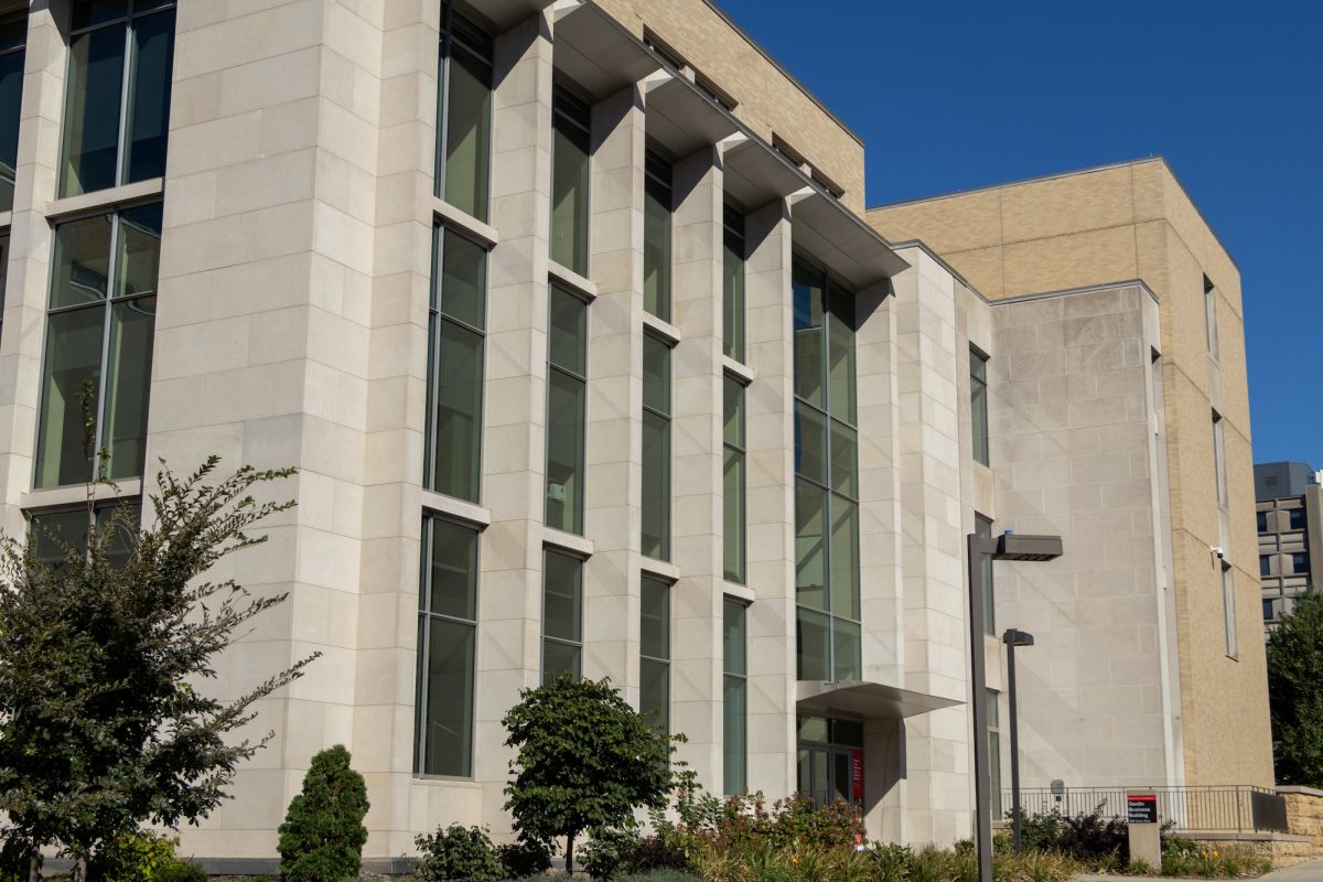 The exterior of the Gerdin Business Building, Sept. 15, 2024, Ames, Iowa