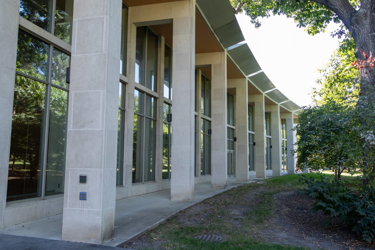 The exterior of the Gerdin Business Building, Sept. 15, 2024, Ames, Iowa