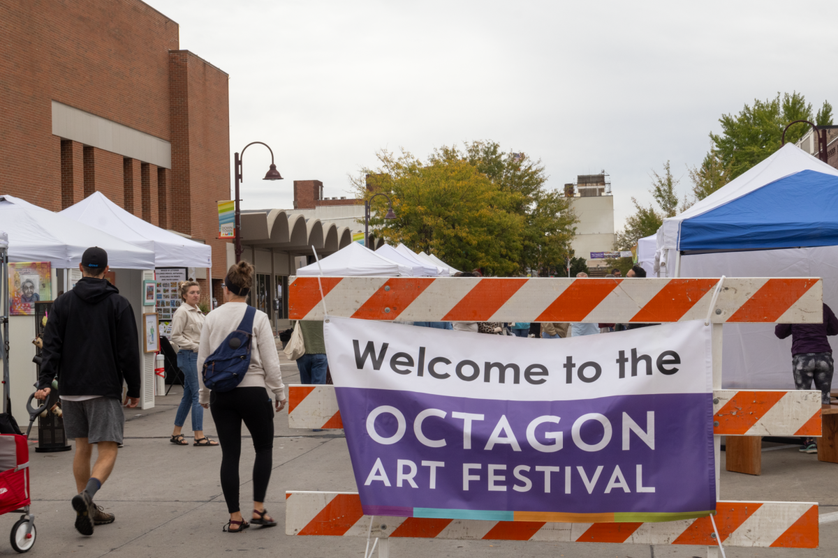 The entrance to the 53rd Annual Octagon Art Festival in downtown Ames on Sept. 22, 2024.