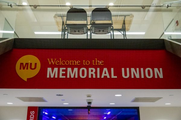 Entrance sign, Memorial Union, September 18th, 2024