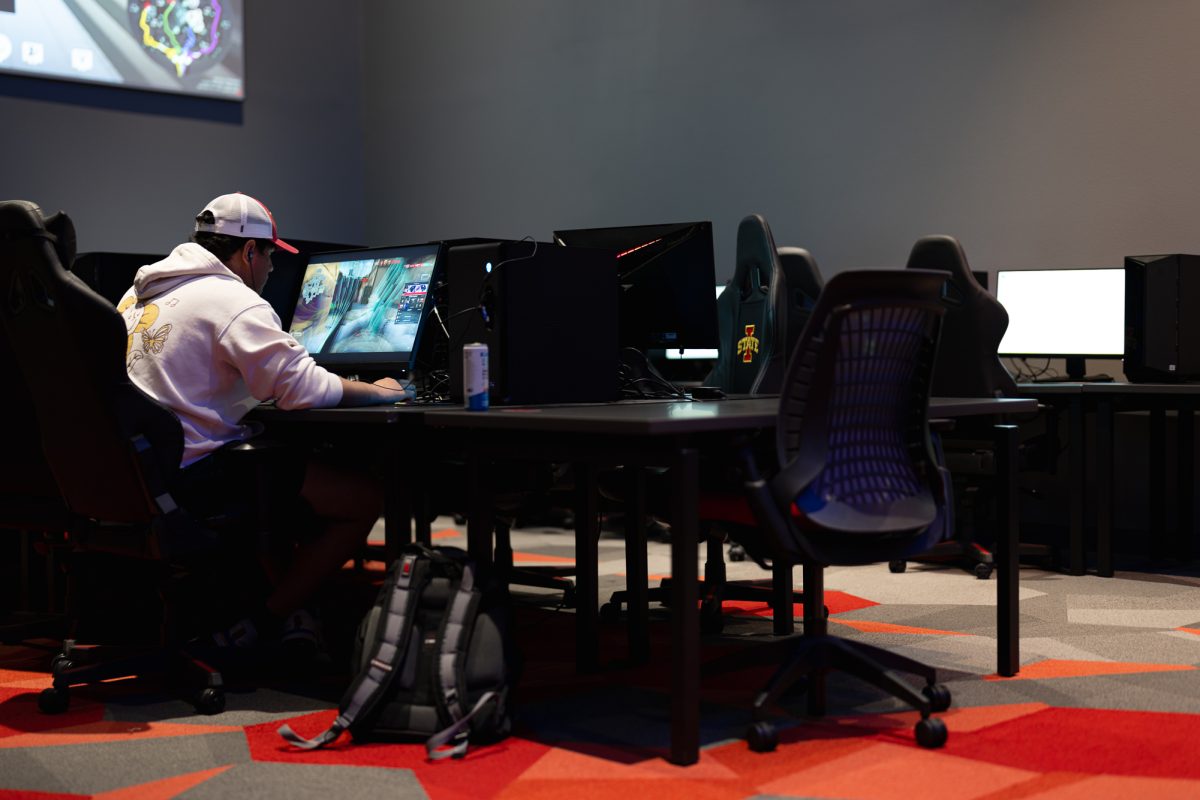 An Iowa State student using the Gaming & Esports room located in 1312 Beyer Hall, Sept. 26, 2024.