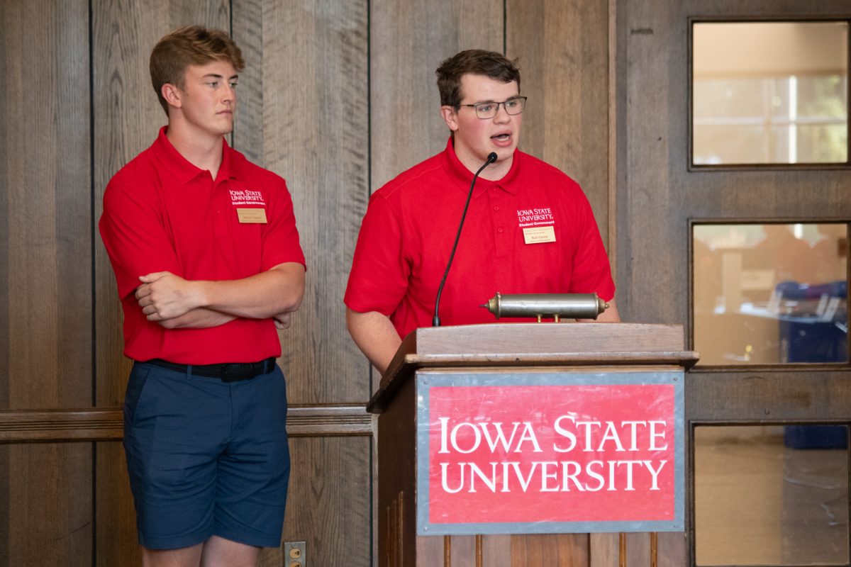 Mytch Hagan and Bob Carver determined funds for ISU Parking Division at Student Government on Wednesday, September 4. 