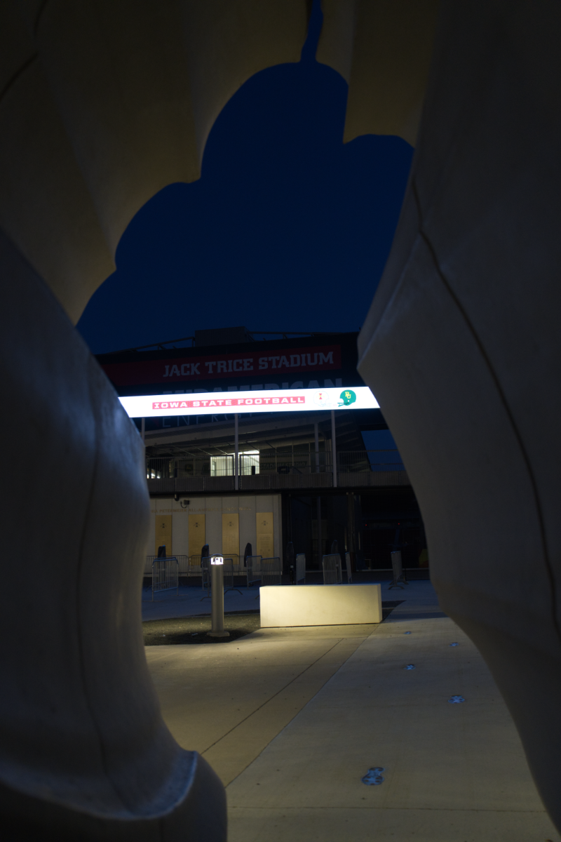 "Breaking Barriers sculpture", outside of Jack Trice Stadium, Sept. 18, 2024.