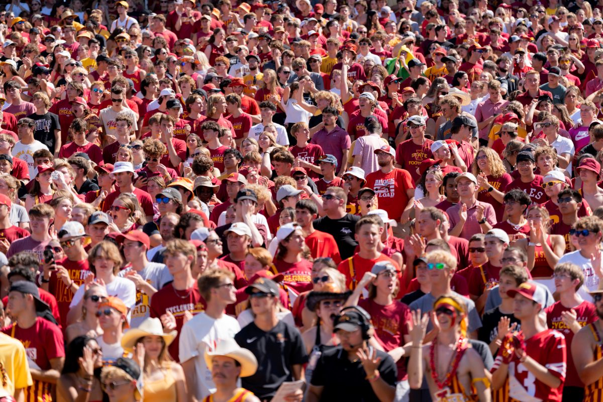 The Iowa State student section during the game against Arkansas State at Jack Trice Stadium on Sept. 21, 2024.