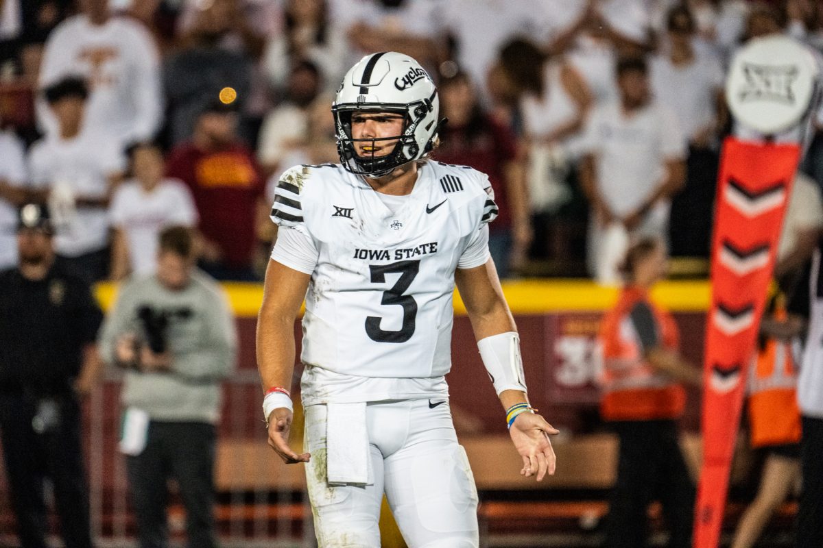 Rocco Becht (3) during the Iowa State vs. Baylor football game at Jack Trice Stadium on Oct. 5, 2024.