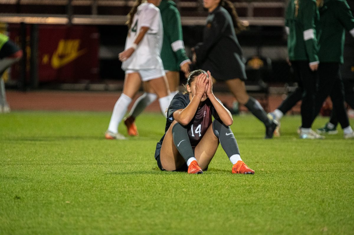 Iowa State Lauren Hernandez (14) after tying with Baylor who scored toward the end of the game at Cyclones Sports Complex, Oct. 25, 2024.