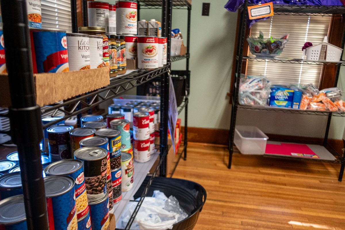 The Iowa State SHOP food pantry location at Sloss in their Resource room, where people can come and get a variety of food or other materials, Nov. 21, 2024.