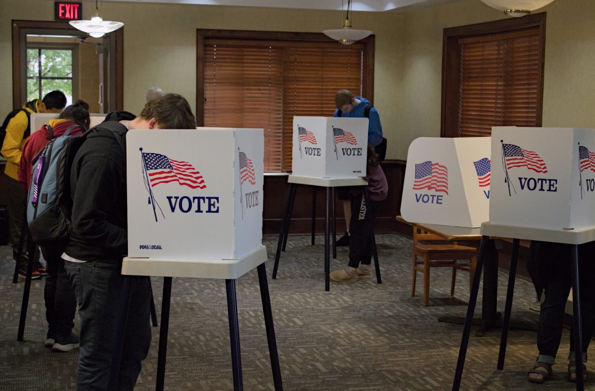 Iowa State students fill out their ballots on election day in the Ames 21 precinct, located in the Frederiksen Court Community Center on Hawthorn Ct. Dr., Ames, IA, Nov. 4, 2024.