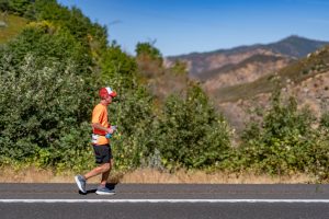 Nels Matson runs through the western United States during his cross-country fundraiser for Wounded Warrior Project in honor of fallen Navy SEAL Chris Campbell. 
