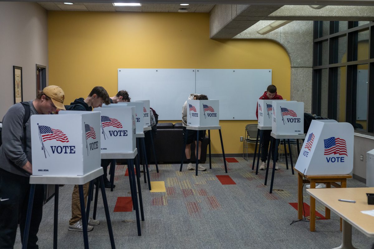 Iowa State students vote inside of Maple Hall on Nov. 5, 2024.