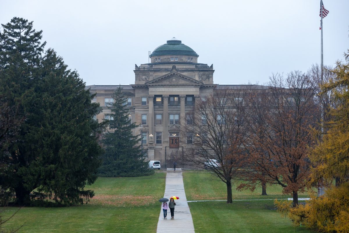 Beardshear Hall from the steps of Curtis Hall in Ames Iowa on Nov. 18, 2024.