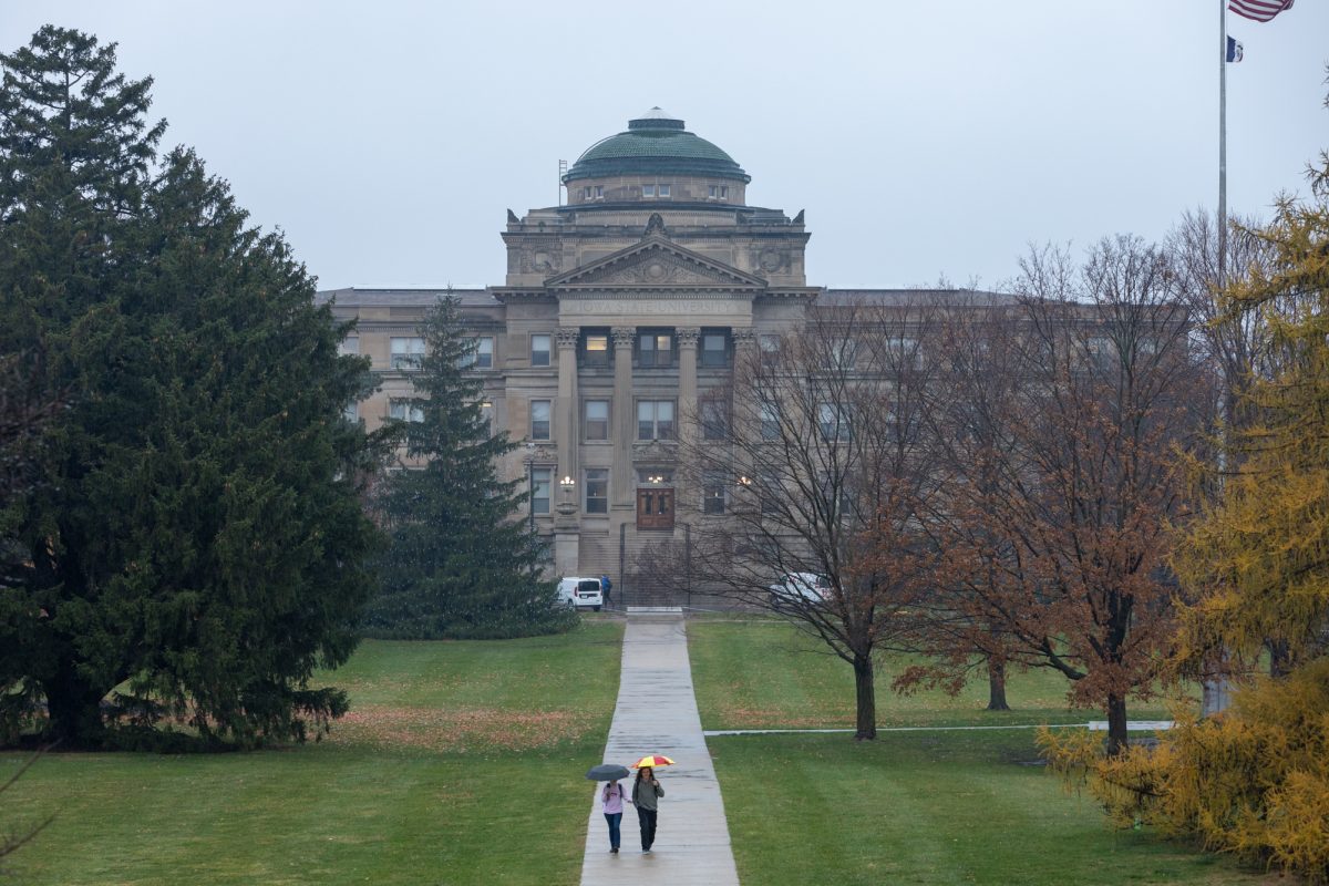 Beardshear Hall from the steps of Curtis Hall in Ames Iowa on Nov. 18, 2024.