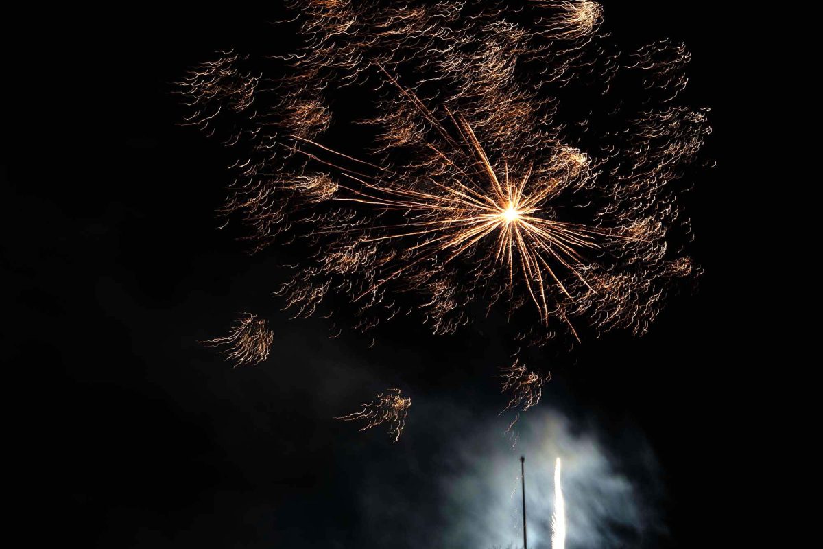 Iowa State University's Homecoming firework show on central campus at midnight, wraps up the week of festivities, Nov. 1, 2024.