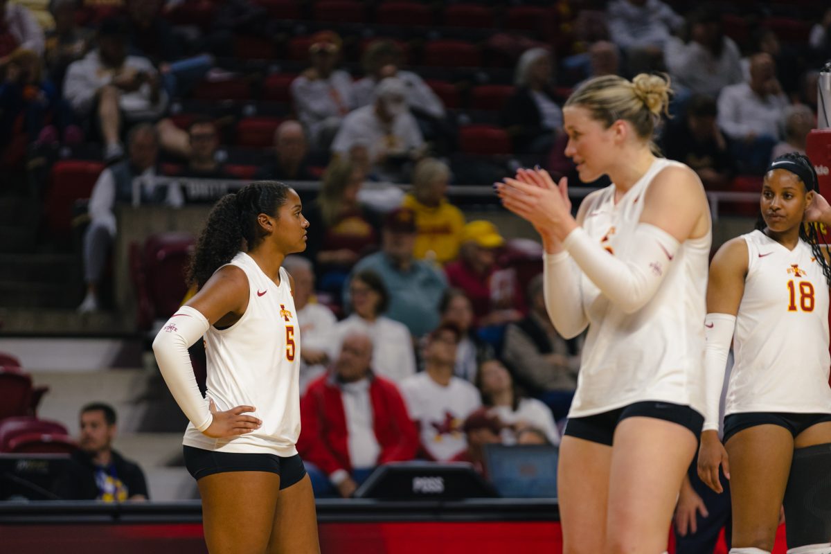 Maya Duckworth (5) during the Iowa State vs. University of Houston volleyball game at Hilton Coliseum on Nov. 6, 2024. 