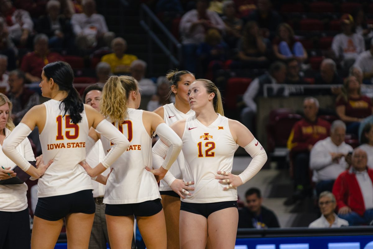 Emily Bobbitt (12) during the Iowa State vs. University of Houston volleyball game at Hilton Coliseum on Nov. 6, 2024. 