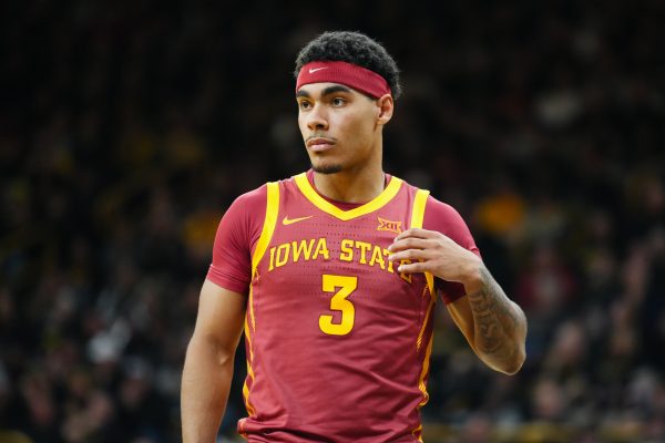 Tamin Lipsey (3) looks on during the 2024 Cy-Hawk matchup, Carver-Hawkeye Arena, Iowa City, Iowa, Dec. 12, 2024.