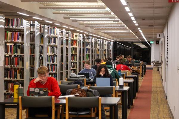 Students study at Parks Library, Ames, Iowa, Dec. 9, 2024.