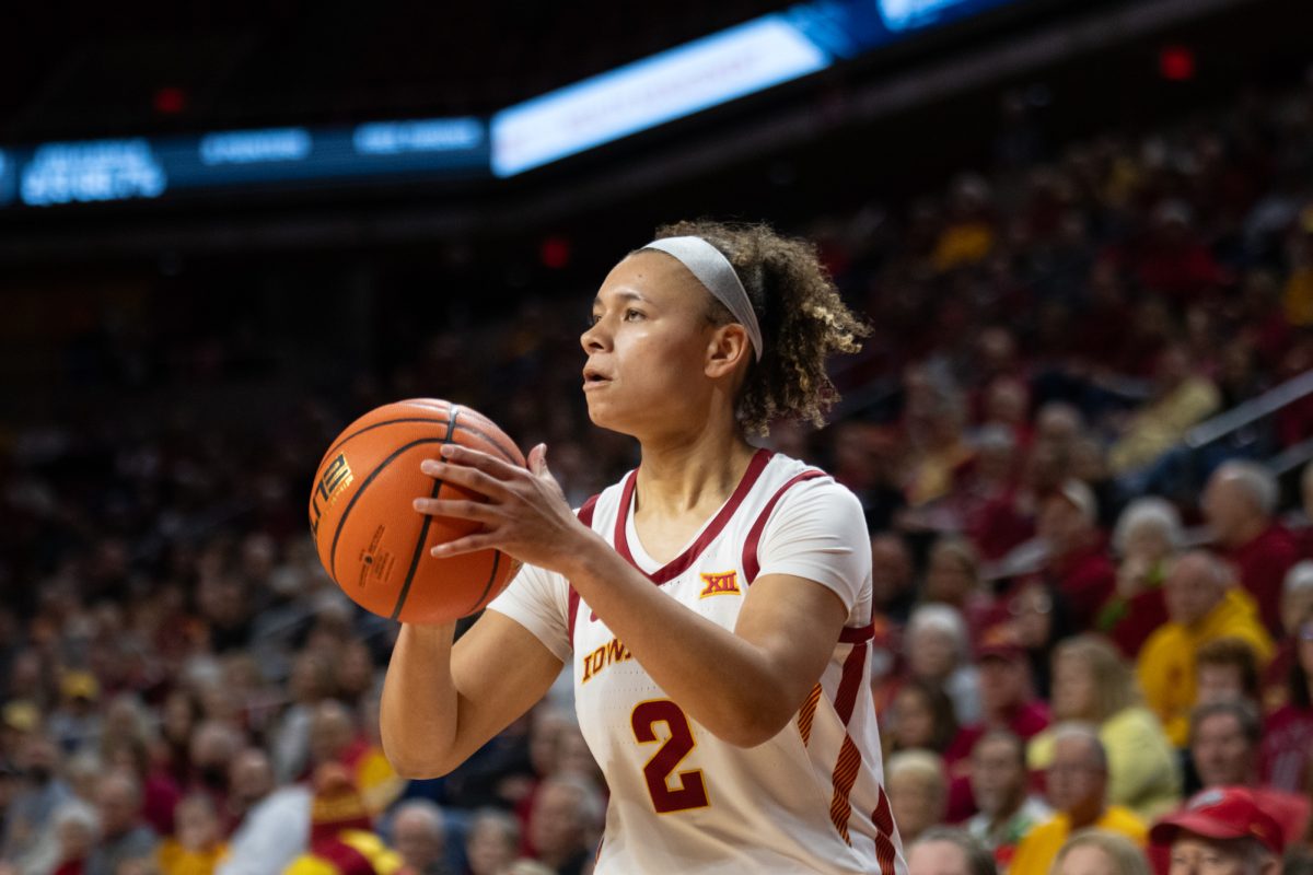 Arianna Jackson (2) looks to shoot the ball during the game vs. Eastern Illinois,Hilton Coliseum, Ames, Iowa, Dec. 15, 2024.