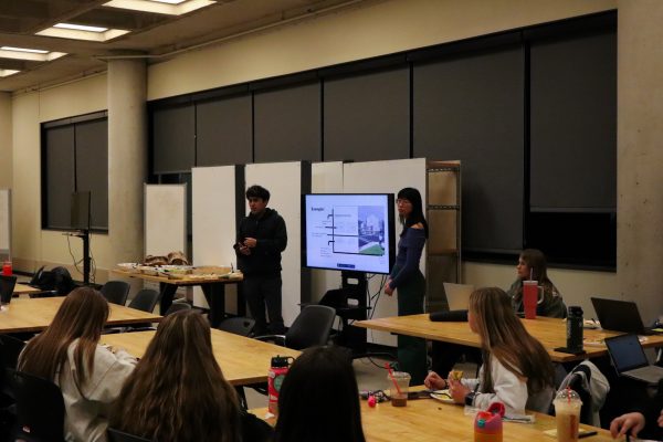 Presenters help students understand how to develop a proper portfolio at the College of Design Portfolio Workshop, taken on Jan. 29, 2025, at the College of Design at Iowa State University.