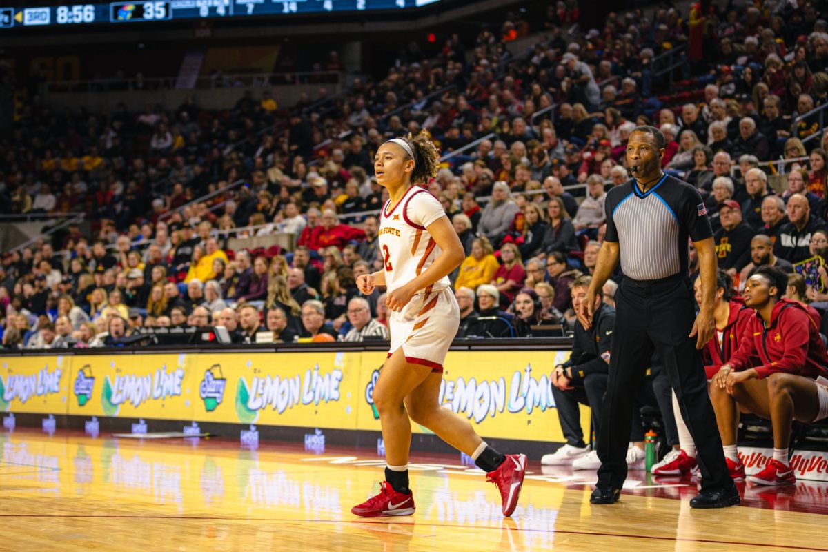 Arianna Jackson (2) during the Iowa State vs. University of Kansas NCAA women's basketball game at Hilton Coliseum on Wednesday, Jan. 1, 2025, in Ames, Iowa.