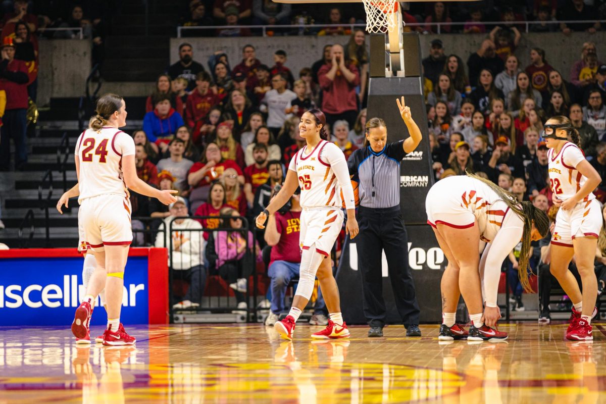 Sydney Harris (25) during the Iowa State vs. University of Kansas NCAA women's basketball game at Hilton Coliseum on Wednesday, Jan. 1, 2025, in Ames, Iowa.