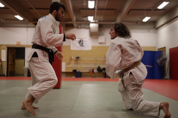 Two members of the Martial Arts Club practice on November 11, 2024.