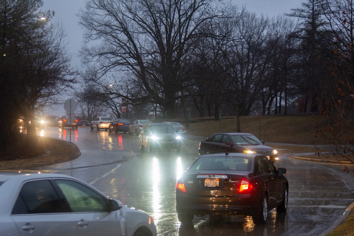 The intersection of Union Drive and Wallace Road on Mar. 4, 2025, Iowa State University, Ames, Iowa.