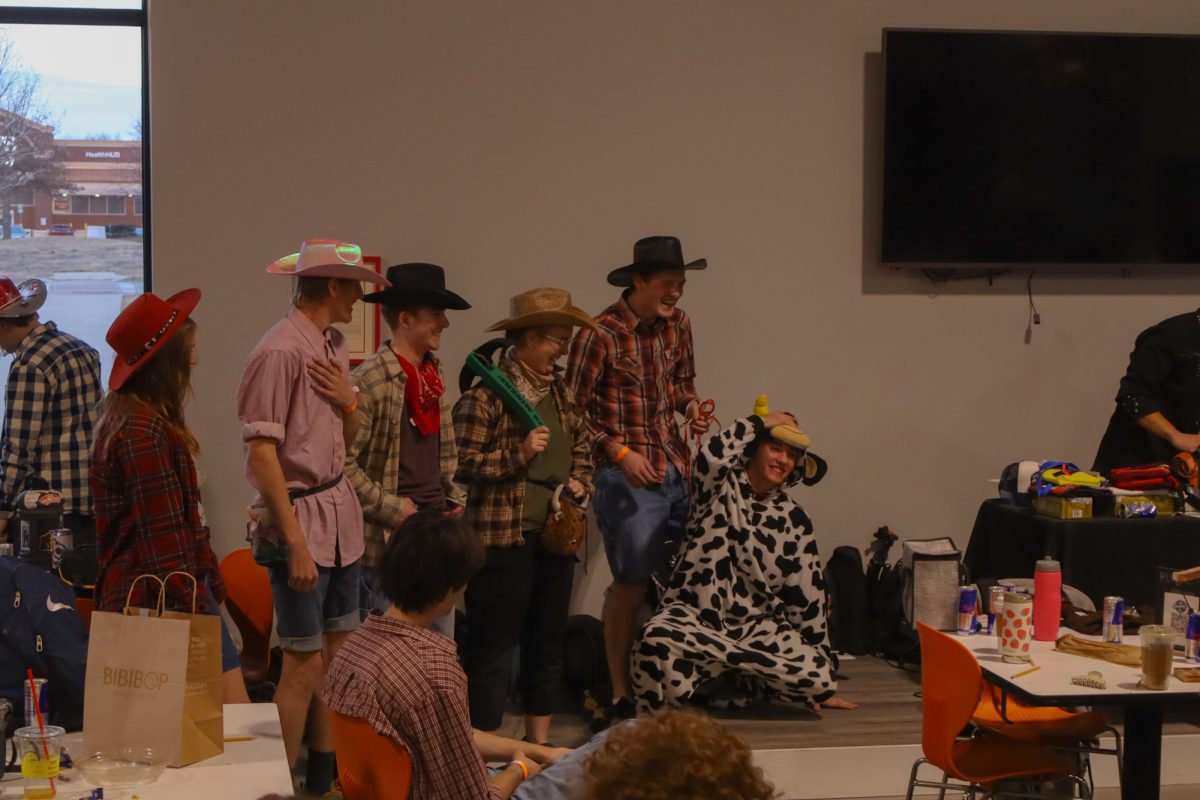 The cowboy costume winners for the Kansas University Cowboy Climbing Competition. Taken on Mar. 1, 2025, at Rendezvous Climbing Gym, Kansas City.
