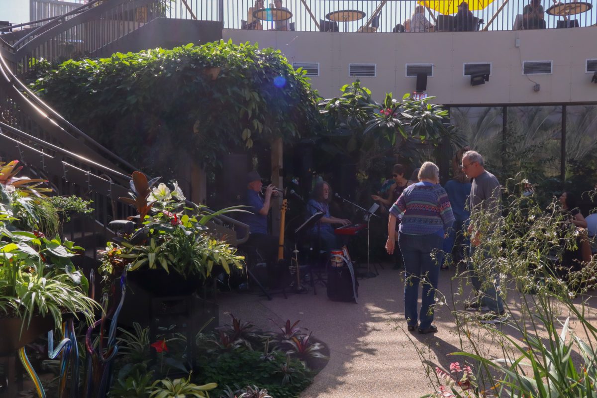 Onlookers start listening to the music, taken on Mar. 2, 2025, at Greater Des Moines Botanical Garden, Des Moines, IA