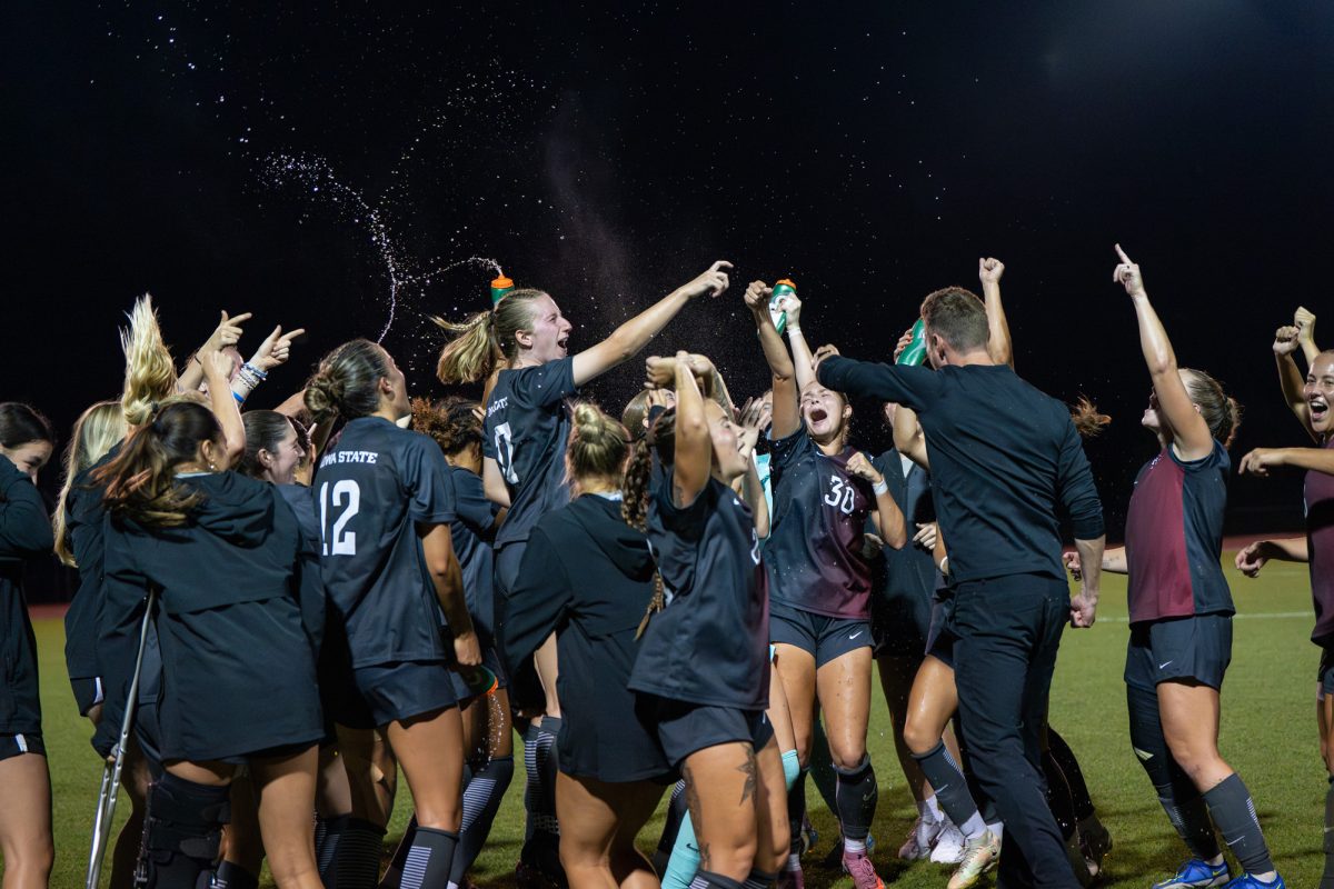 The Iowa State Women’s Soccer Team celebrate after their game vs. the University of Arizona at Cyclone Sports Complex, Ames, Iowa, Sept. 18, 2025.
