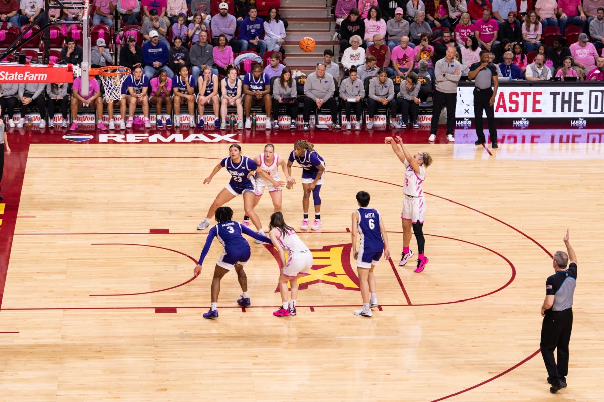 Arianna Jackson (2) shooting a free throw during the Iowa State vs. Kansas State. Hilton Coliseum, Ames, Iowa, Feb. 15, 2026.