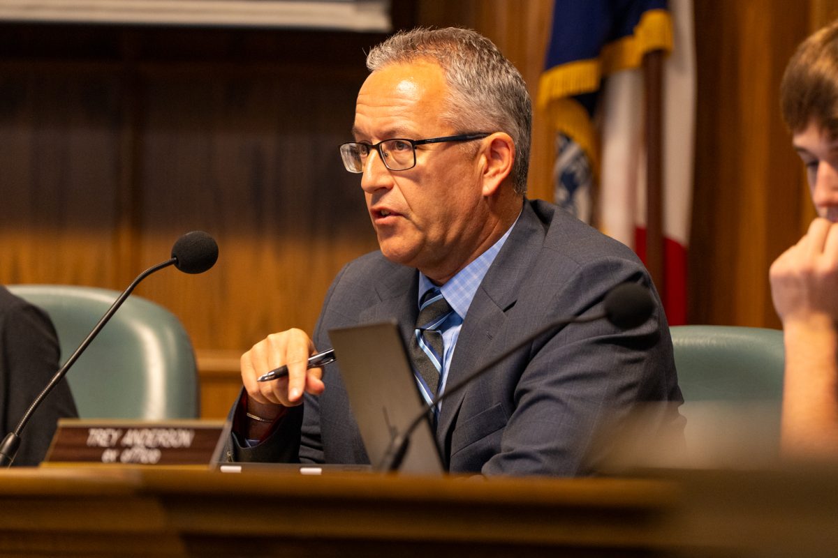 Ward 2 Rep. Tim Gartin during the Ames City Council meeting at Ames City Hall in Ames, Iowa, July 14, 2026.